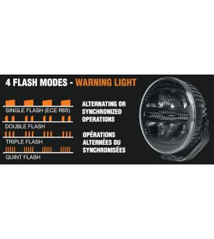 Verstraler - Lumidrive - Rayzor - 9" - 22.8cm - Smoke - Positielicht Wit/Amber - 4 flitspatronen - Driving