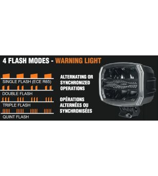 Extraljus - Lumidrive - Rayzor - 8.6" - 22cm - Smoke - Positionsljus Vit/Bärnsten - 4 blixtmönster - Driving -