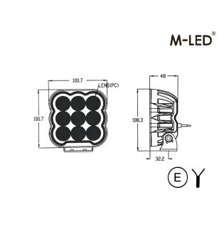 Arbetsbelysning - M-Led - 4" - 10cm - Work / Scene