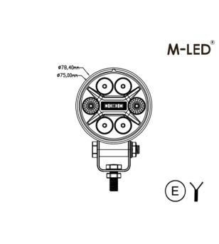 Arbeitsbeleuchtung - M-Led - 3.1" - 7.8cm - Positionslicht Rot/Amber - Work / Scene
