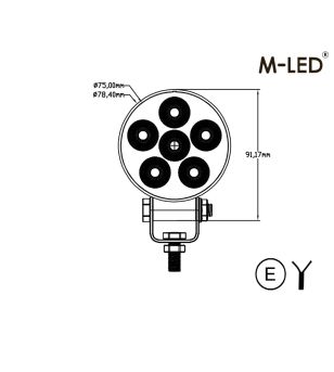 Arbetsbelysning - M-Led - 3.1" - 7.8cm - Dark Look - Work / Scene