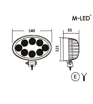 Arbetsbelysning - M-Led - 5.5" - 14cm - Dark Look - Work / Scene