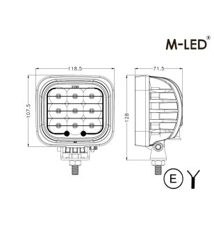 Arbetsbelysning - M-Led - 4.7" - 11.9cm - Work / Scene