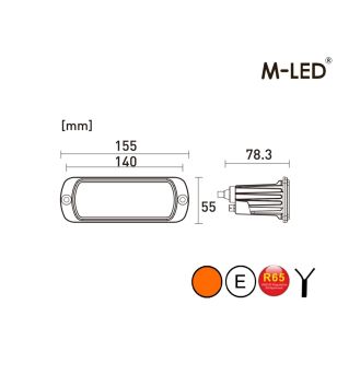 Arbeitsbeleuchtung - M-Led - 4.9" - 15.5cm - 1 Blinkmuster - Work / Scene