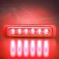 Warning light - Strands - Dark Knight - 6 LED - 5.1" - 12.9cm - Smoke - 21 flash patterns - Red - R65 - 12V-30V Warning light - Strands - Dark Knight - 6 LED - 5.1" - 12.9cm - Smoke - 21 flash patterns - Red - R65 - 12V-30V