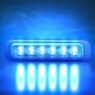 Warning light - Strands - Dark Knight - 6 LED - 5.1" - 12.9cm - Smoke - 21 flash patterns - Blue - R65 - 12V-30V Warning light - Strands - Dark Knight - 6 LED - 5.1" - 12.9cm - Smoke - 21 flash patterns - Blue - R65 - 12V-30V