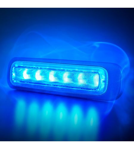 Blixtljus - Strands - Dark Knight - 6 LED - 5.1" - 12.9cm - Smoke - 21 blixtmönster - Blå - R65 - 12V-30V -