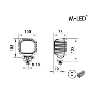 Arbetsbelysning - M-Led - 3.9" - 10cm - Work / Scene