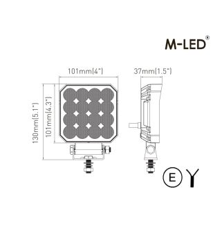 Arbetsbelysning - M-Led - 4" - 10.1cm - Work / Scene