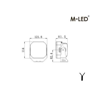 Work light - M-Led - 4.8" - 12.2cm - Position light White/Red/Amber - Work / Scene