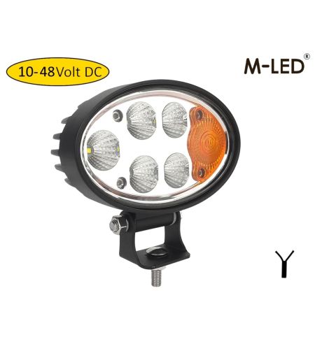 Work light - M-Led - 5.5" - 14cm - Right - White/Amber - Work / Scene