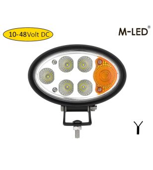 Work light - M-Led - 5.5" - 14cm - Right - White/Amber - Work / Scene