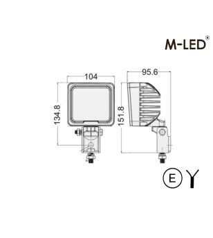 Arbetsbelysning - M-Led - HD - 4.1" - 10.4cm - Work / Scene