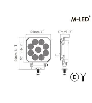Werklamp - M-Led - 4" - 10.1cm - Work / Scene