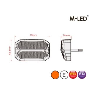 Arbetsbelysning - M-Led - Kombi - 3.1" - 7.8cm - 1 blixtmönster - Backljus 