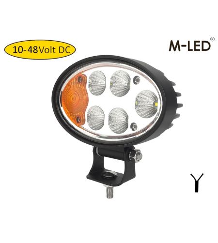 Work light - M-Led - 5.5" - 14cm - Left - White/Amber - Work / Scene