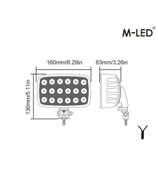 Werklamp - M-Led - 6.3" - 16cm - Driving Spot Combo