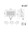Work light - M-Led - 6.1" - 15.6cm - Adjustable - Work / Scene