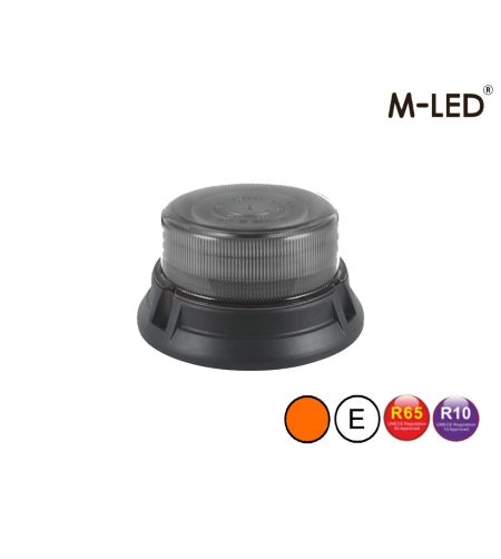 Signalleuchte - M-Led - Low - 7" - 17.8cm - Smoke - 8 Blitzmuster - Amber - R65 - 12V-24V