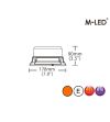 Varningsljus - M-Led - Low - 7" - 17.8cm - Smoke - 8 blixtmönster - Bärnsten - R65 - 12V-24V -