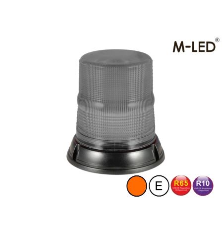Beacon - M-Led - 6.7" - 17.1cm - Smoke - 8 flash patterns - Amber - R65 - 12V-24V