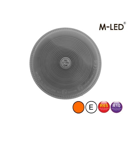 Signalleuchte - M-Led - 6.7" - 17.1cm - Smoke - 8 Blitzmuster - Amber - R65 - 12V-24V