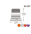 Signalleuchte - M-Led - 6.7" - 17.1cm - Smoke - 8 Blitzmuster - Amber - R65 - 12V-24V