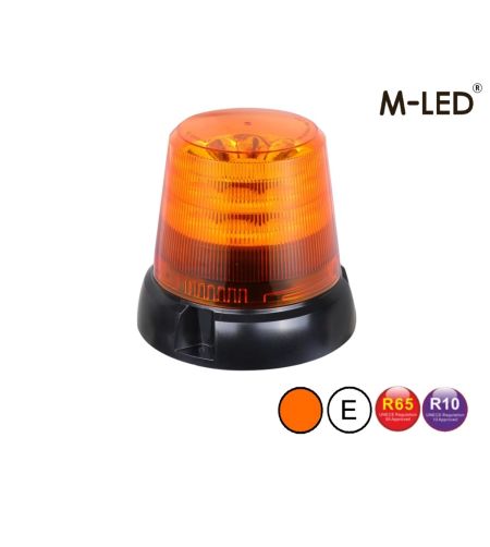 Zwaailamp - M-Led - 6.1" - 15.4cm - Amber - 4 flitspatronen - Amber - R65 - 12V-24V