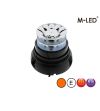 Varningsljus - M-Led - 6.1" - 15.4cm - Bärnsten - 4 blixtmönster - Bärnsten - R65 - 12V-24V -