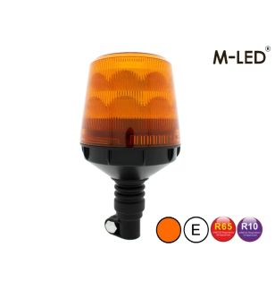 Varningsljus - M-Led - 5.1" - 13cm - Bärnsten - 4 blixtmönster - Bärnsten - R65 - 12V-24V -