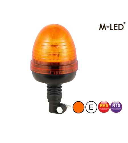 Varningsljus - M-Led - 5" - 12.8cm - Bärnsten - 4 blixtmönster - Bärnsten - R65 - 12V-24V -
