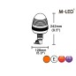 Beacon - M-Led - 5" - 12.8cm - Amber - 4 flash patterns - Amber - R65 - 12V-24V Beacon - M-Led - 5" - 12.8cm - Amber - 4 flash patterns - Amber - R65 - 12V-24V