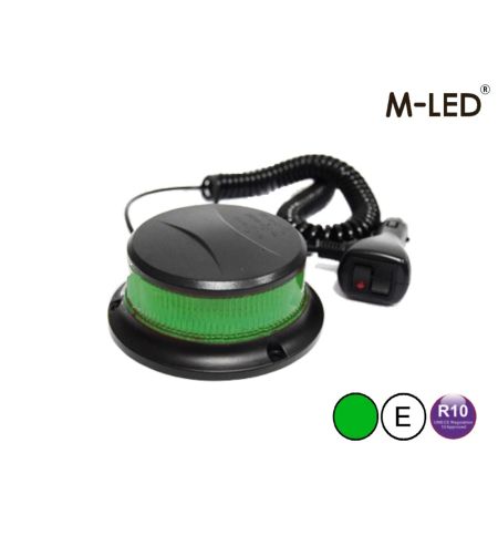 Signalleuchte - M-Led - Magnetisch - 4.4" - 11.2cm - Grün - 7 Blitzmuster - Grün - 12V-24V -