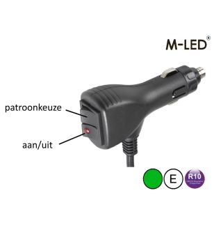 Signalleuchte - M-Led - Magnetisch - 4.4" - 11.2cm - Grün - 7 Blitzmuster - Grün - 12V-24V -