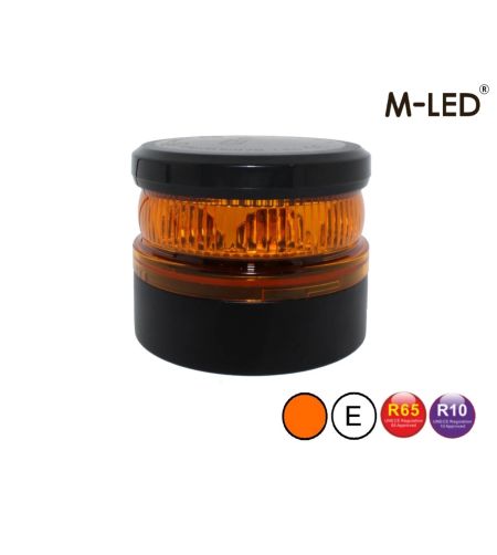 Beacon - M-Led - Mini - 2.3" - 5.8cm - Amber - Magnetic - 6 flash  patterns - Amber - R65 - 12V-24V