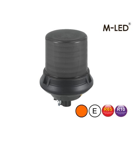 Varningsljus - M-Led - High - 7" - 17.8cm - Smoke - 8 blixtmönster - Bärnsten - R65 - 12V-24V -