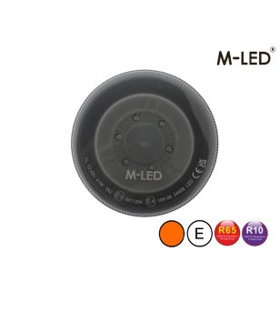 Beacon - M-Led - High - 7" - 17.8cm - Smoke - 8 flash patterns - Amber - R65 - 12V-24V