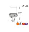 Varningsljus - M-Led - High - 7" - 17.8cm - Smoke - 8 blixtmönster - Bärnsten - R65 - 12V-24V -