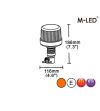 Beacon - M-Led - Medium - 4.6" - 11.6cm - Amber - 4 flash patterns - Amber - R65 - 12V-24V
