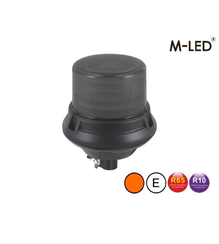Zwaailamp - M-Led - Staaf bevestiging - 7" - 17.8cm - Smoke - 8 flitspatronen - Amber - R65 - 12V-24V