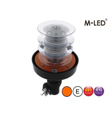 Signalleuchte - M-Led - High - 4.6" - 11.6cm - Amber - 4 Blitzmuster - Amber - R65 - 12V-24V