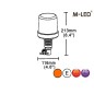 Signalleuchte - M-Led - High - 4.6" - 11.6cm - Amber - 4 Blitzmuster - Amber - R65 - 12V-24V Signalleuchte - M-Led - High - 4.6" - 11.6cm - Amber - 4 Blitzmuster - Amber - R65 - 12V-24V