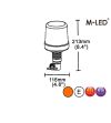 Zwaailamp - M-Led - High - 4.6" - 11.6cm - Amber - 4 flitspatronen - Amber - R65 - 12V-24V