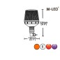 Zwaailamp - M-Led - High - 5.1" - 13cm - Amber - 4 flitspatronen - Amber - R65 - 12V-24V