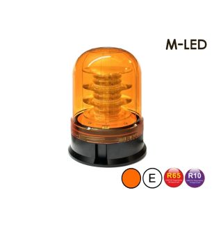 Zwaailamp - M-Led - 5.5" - 14cm - Amber - 4 flitspatronen - Amber - R65 - 12V-24V