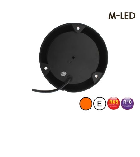 Zwaailamp - M-Led - 5.5" - 14cm - Amber - 4 flitspatronen - Amber - R65 - 12V-24V