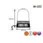Zwaailamp - M-Led - 5.5" - 14cm - Amber - 4 flitspatronen - Amber - R65 - 12V-24V