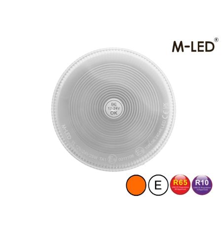 Zwaailamp - M-Led - 6.7" - 17.1cm - Helder - 8 flitspatronen - Amber - R65 - 12V-24V