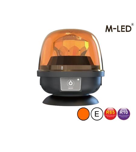Signalleuchte - M-Led - Drahtlos und Magnetisch - 5.1" - 13cm - Amber - 7 Blitzmuster - Amber - R65 - 12V