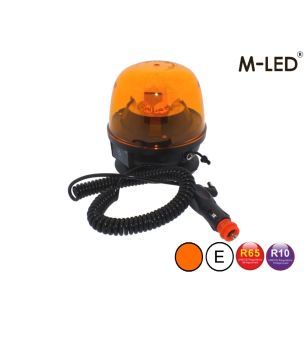 Zwaailamp - M-Led - Draadloos en Magnetisch - 5.1" - 13cm - Amber - 7 flitspatronen - Amber - R65 - 12V